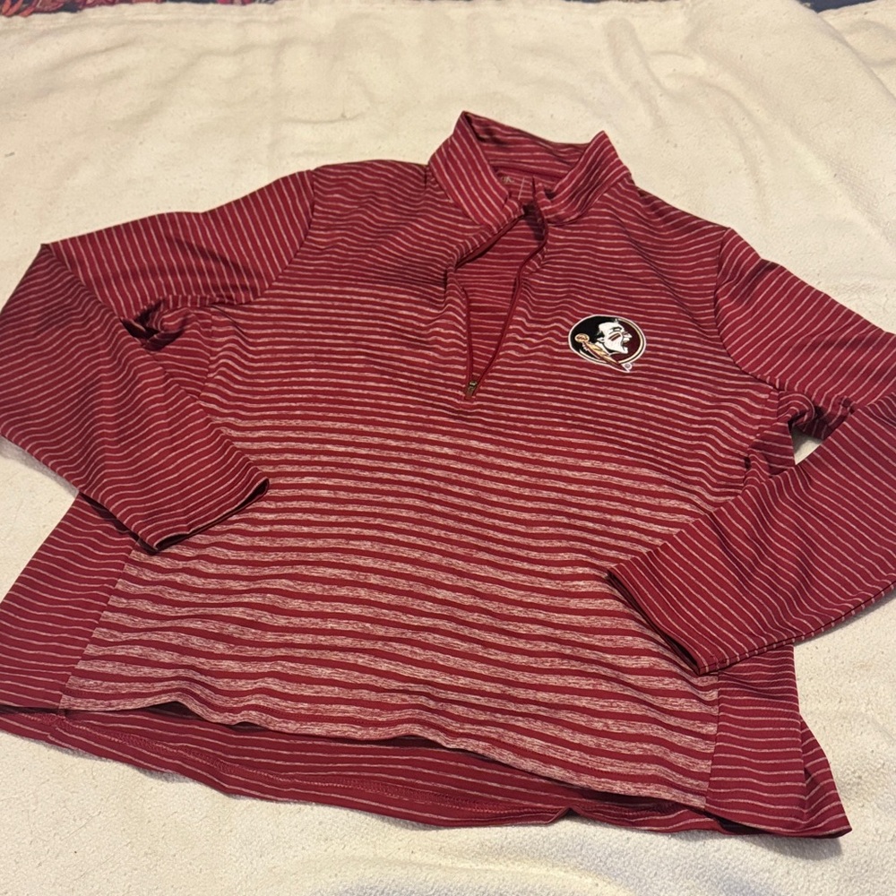 Antigua Womens FSU quarter zip pullover